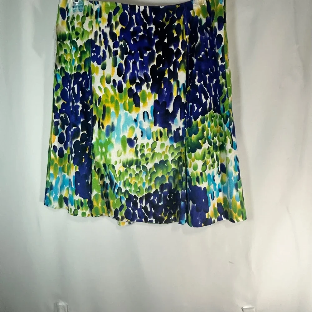 Vintage David N Womens Skirt Size 16 A Line Abstract Print‎ Linen Blend - Picture 3 of 8